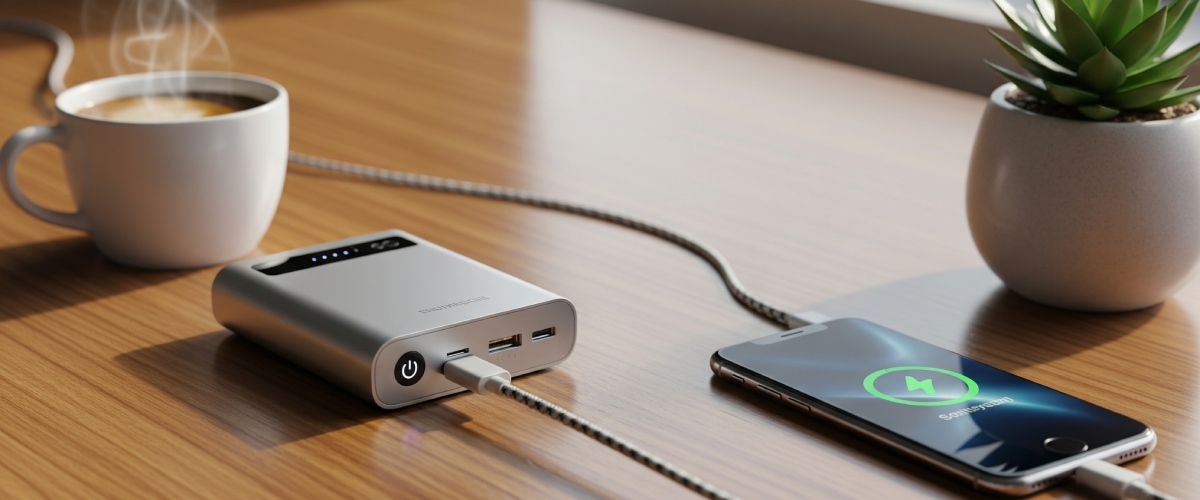 شارژ گوشی با پاوربانک پرتابل جانبی الکترو