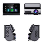 نمای نزدیک از درگاه سیم کارت و کارت حافظه دوربین هوشمند خودرو دو لنزه 4G