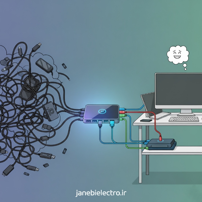 هاب USB چیست؟ راهنمای خرید داک استیشن و هاب تایپ سی برای نظم میز کار